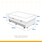 Cama Box Baú E Auxiliar Solteiro Branca + Colchão De Molas -