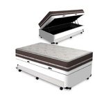 Cama Box Baú E Auxiliar Solteiro Branca + Colchão De Molas -