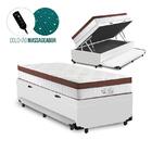 Cama Box Baú E Auxiliar Solteiro Branca + Colchão Magnético -