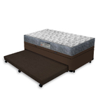 Cama Box Baú E Auxiliar Solteiro Marrom + Colchão D33 Ortobom