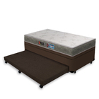 Cama Box Baú E Auxiliar Solteiro Marrom + Colchão De Espuma D