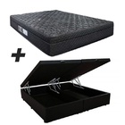 Cama Box Baú King + Colchão Portobel De Mola Arezzo Black Lig