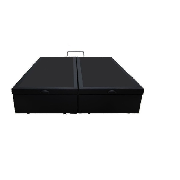 Cama Box Baú King Bipartido Blindado Linhão Preto