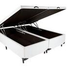 Cama Box Baú King Bipartido Blindado Sintético Branco