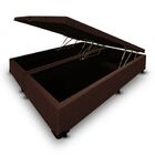 Cama Box Baú King Bipartido Blindado Sintético Marrom