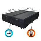 Cama Box Baú King Bipartido Blindado Suede Preto Com Pistão A