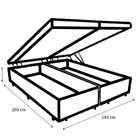 Cama Box Baú King Bipartido Linhão Preto Com Pistão A Gás