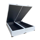 Cama Box Baú King Bipartido Sintético Branco Com Pistão A Gás