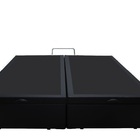 Cama Box Baú King Bipartido Sintético Preto Com Pistão A Gás