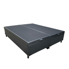 Cama Box Baú King Bipartido Sintético Preto Com Pistão A Gás