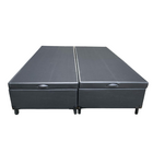 Cama Box Baú King Bipartido Sintético Preto Com Pistão A Gás