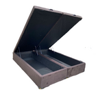 Cama Box Baú King Bipartido Suede Marrom Com Pistão A Gás - I