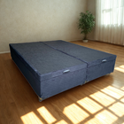 Cama Box Baú King Bipartido Suede Preto Com Pistão A Gás - Es