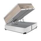 Cama Box Baú King Branca + Colchão De Molas Superlastic - Plu