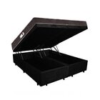 Cama Box Baú King Colchão Molas Ensacdas + Box Bipartido Pret
