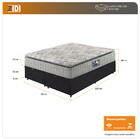 Cama Box Baú King Preto + Colchão  Espuma D33 Pillow Top Hano
