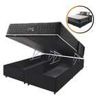 Cama Box Baú King Preto + Colchão Molas Ensacadas Hipersoft S