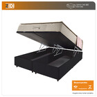 Cama Box Baú King Preto + Colchão Molas Ensacadas Visco Gel P