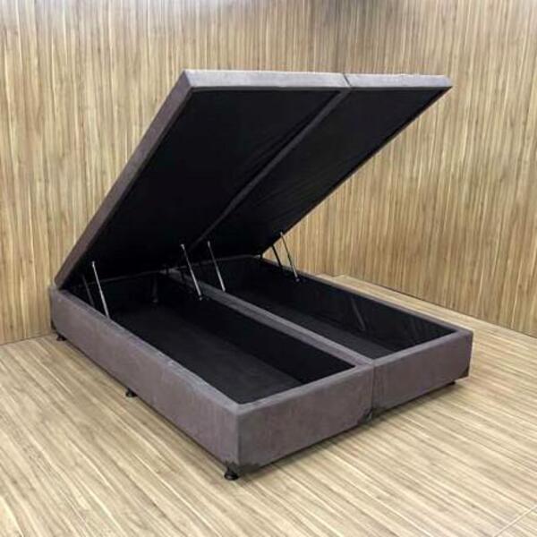 Cama Box Baú King Size Bipartido Premium 186x198x40cm