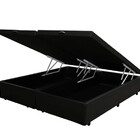 Cama Box Baú Queen 158 Tecido Sintético Preto Com Colchão Ale