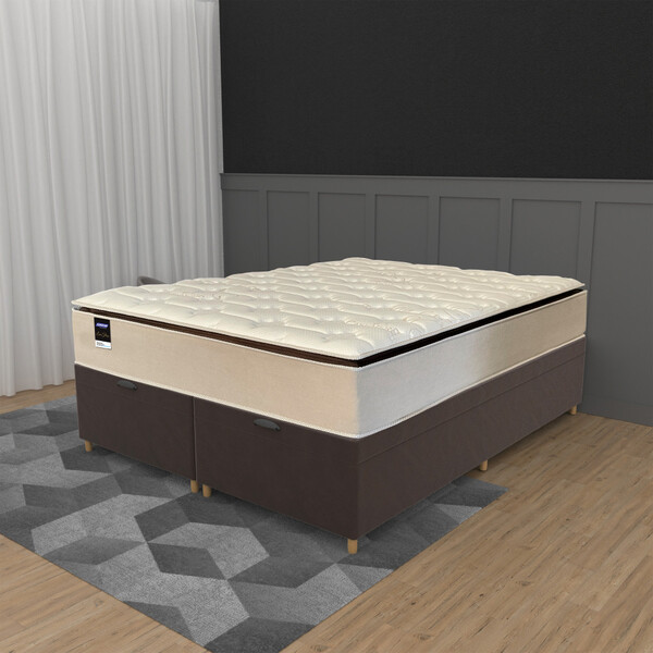 Cama Box Baú Queen 158cm Molas Ensacadas Jsw Love Story Hf25
