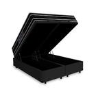 Cama Box Baú Queen + Colchão Castor De Espuma D33 - Black Whi
