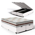 Cama Box Baú Queen + Colchão De Molas Ensacadas - Anjos - Cla