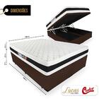 Cama Box Baú Queen + Colchão Espuma D45 - Castor - Black Whit