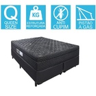 Cama Box Baú Queen + Colchão Portobel De Mola Arezzo Black Li