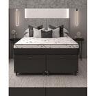 Cama Box Baú Queen Bipartido 158 Tecido Sintético Preto Com C