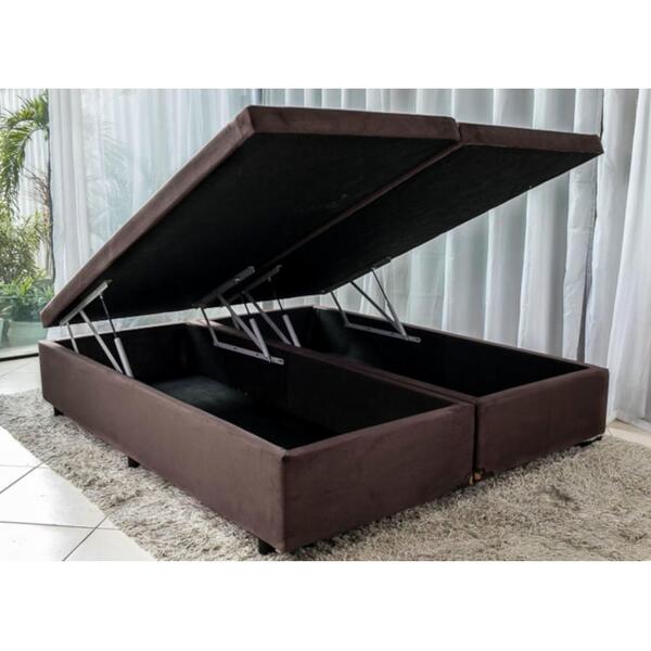 Cama Box Baú Queen Bipartido Blindada 4 Amortecedores 158x198