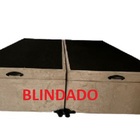 Cama Box Baú Queen Bipartido Blindado Suede Bege Com Pistão A