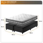 Cama Box Baú Queen Bipartido Preto + Colchão Molas Ensacadas