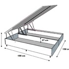 Cama Box Baú Queen Bipartido Sintético Bege Com Pistão A Gás