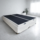 Cama Box Baú Queen Bipartido Sintético Branco Com Pistão A Gá