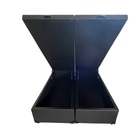 Cama Box Baú Queen Bipartido Sintético Preto Com Pistão A Gás
