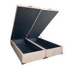 Cama Box Baú Queen Bipartido Suede Bege Com Pistão A Gás - Im