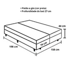 Cama Box Baú Queen Bipartido Suede Cinza Com Pistão A Gás - E