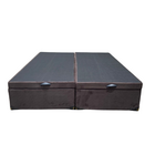 Cama Box Baú Queen Bipartido Suede Marrom Com Pistão A Gás -