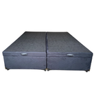 Cama Box Baú Queen Bipartido Suede Preto Com Pistão A Gás - I