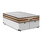 Cama Box Baú Queen Branca + Colchão De Molas Ensacadas - Comf