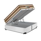 Cama Box Baú Queen Branca + Colchão De Molas Ensacadas - Comf