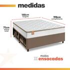 Cama Box Baú Queen Colchão Com Molas Ensacadas Real 158x198x7