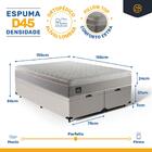 Cama Box Baú Queen com Colchão de Espuma D45 Strong One Face