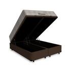 Cama Box Baú Queen Marrom + Colchão Ortobom De Molas Ensacada