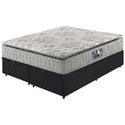 Cama Box Baú Queen Preto + Colchão  Espuma D33 Pillow Top Han