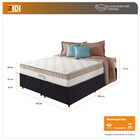 Cama Box Baú Queen Preto + Colchão Molas Ensacadas Houston Pi