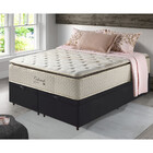 Cama Box Baú Queen Preto + Colchão Molas Ensacadas Visco Gel