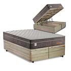 Cama Box Baú Queen Rústica + Colchão De Molas Superlastic - P