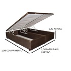Cama Box Baú Queen Size Bi-partida 158x198x42 Suede Marrom Al